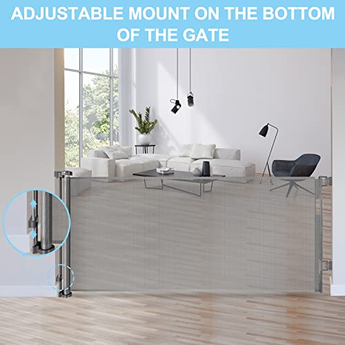120 Inch Extra Wide Baby Gate Extra Long Dog Gate For The House Retractable Baby Gates For Doorways Super Large Pet Gate For Dogs Indoor Mesh Child Gates For Wide Openings Safety Toddler Gates (Grey) #TOP4