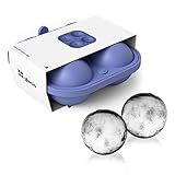 glacio Large Sphere Ice Mold Tray - Whiskey Ice Sphere Maker - Makes 2.5 Inch Ice Balls (Blue)