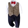 mintgreen Vetement Gentleman Nouveau né, Barboteuse Bapteme Bebe Garcon Combinaison Body