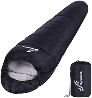 Sleeping Bags for Adults: Sportneer Outdoor 3 Season Mummy Sleeping Bags 5-15 suit for Travel Festival Camping Indoor, 220 x 80 cm, Lightweight Waterproof
