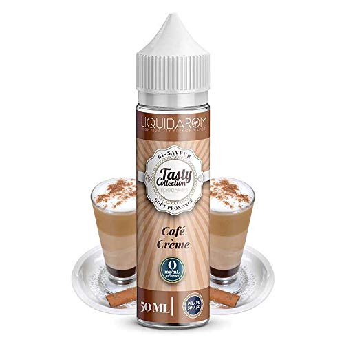 E-liquide Café Crème 50ml - Tasty Collection - Sans tabac ni nicotine - Vente interdite au moins de 18 ans - Produit vendu à l'unité