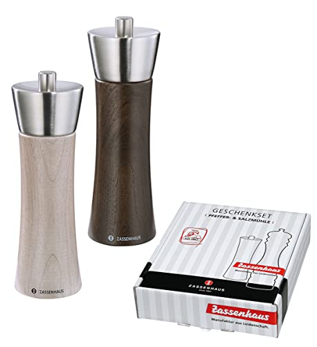 Zassenhaus Set Salzmühle und Pfeffermühle Augsburg Nussbaum 18 cm hell dunkel Cover