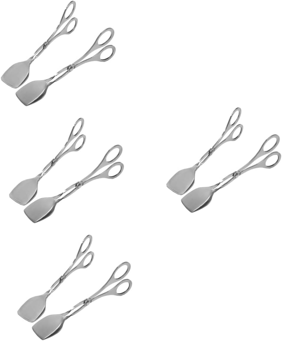 VICASKY 8pcs Stainless Steel Kitchen Tongs Ergonomic Non- Grilling and Serving Clamp for Barbecue Frying and Buffet Use for Meat Pasta