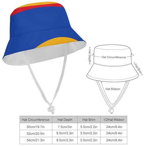 Armenian FlagChildren's Bucket Hat for Boys and Girls, Breathable Summer Beach Hat50cm2