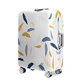 Hearda Funda Maleta Elástica, Patrón de Plumas Funda para Maletas 18-32 Pulgadas,Cubierta de Equipaje Lavable y Reutilizable,Viajar Protectora Anti-Rasguños Anti Polvo (Multicolor,XL(29-32pulgadas))