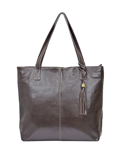 Bolsa Feminina Sacola Shopping Bag Marrom Café Grande Shopbag Shopper Ombro Couro Legítimo Madamix Bolsas Femininas Shoulder Bag