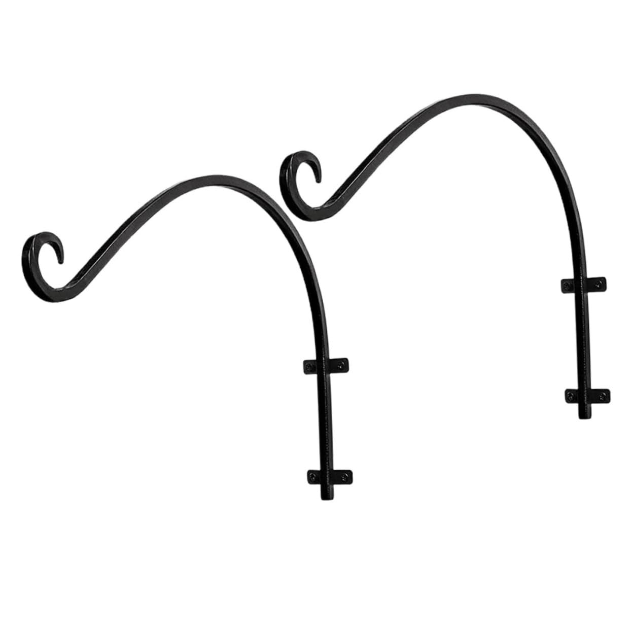 Ganci in Ferro Nero per Piante Sospese da Parete, Set 2 Pezzi, Design Elegante e Resistente per Giardino e Corridoi, Supporto Appeso per Cestini e Fioriere