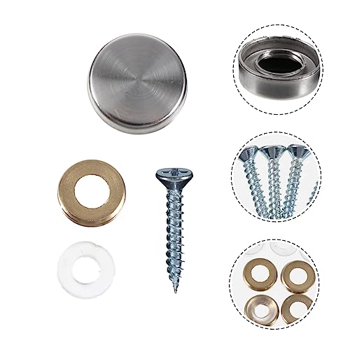 48 piezas de uñas decorativas de acero inoxidable para espejos con tapas de tornillo para fijar con acabado elegante para construcción completa miniatura 3