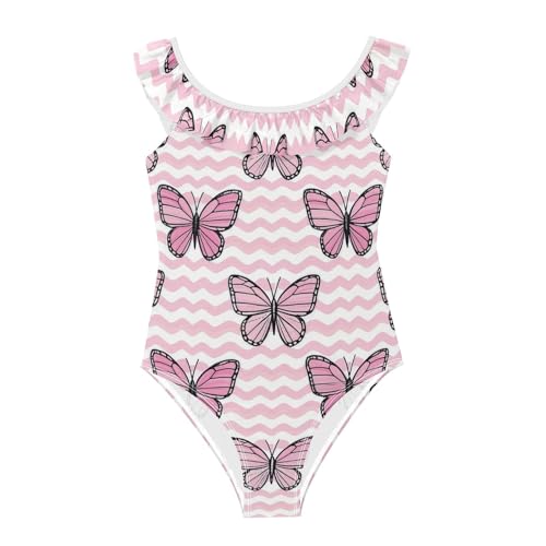Traje de baño para niñas de 3 a 6 años bañador infantil cómodo con estampado de mariposas