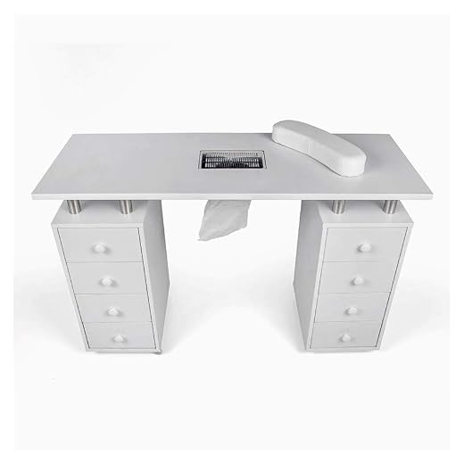 Produce Shop Tavolo manicure bianco con aspiratore unghie cassettiera e ruote Squoval