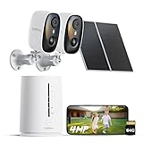 COOAU 4MP Camera Surveillance WiFi exterieure sans Fil, Stockage Local 64 Go, Kit 2 Caméras + Base, sans Abonnement, 365 Jours avec Technologie Solaire BC, WiFi 2.4/5GHz