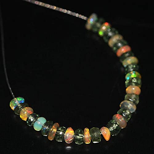 Apatite verte et opale de feu éthiopienne de 12mm LKBEADS, gemmes de prestige