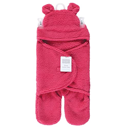 Image of Hudson Baby Unisex Baby Animal Sherpa Baby Outdoor Stroller Sack Wrap, Dk Pink, One Size