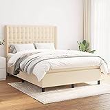 Juroupi Boxspringbett mit Matratze Bett Mit Matratze Betten Boxspringbett Mit Matratze Schlafzimmer Bett Creme 140x190 cm Stoff - 3131750