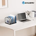 Gawerk 5-Section Vertical Desktop Organizer, 5-Section Mesh File Folder Stand Sorter for Office Home Classroom Organization (1, Black) - Image 2