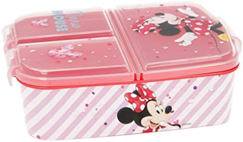 Minnie Mouse Myszka Miki Pudełko na przekąski śniadaniowe dla dzieci z 3 przegródkami