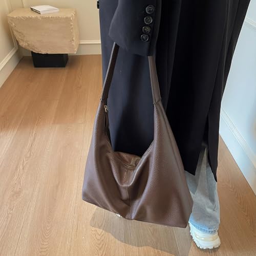 Hobo Bag Damen-Schultertaschen Handtasche Damen Mittelgroß Shopper Tasche Damen Ledertasche Tote Bag Shoulder Bag Handbags for Women Uni Tasche Beuteltasche Vintage Everyday Bag – Bild 4