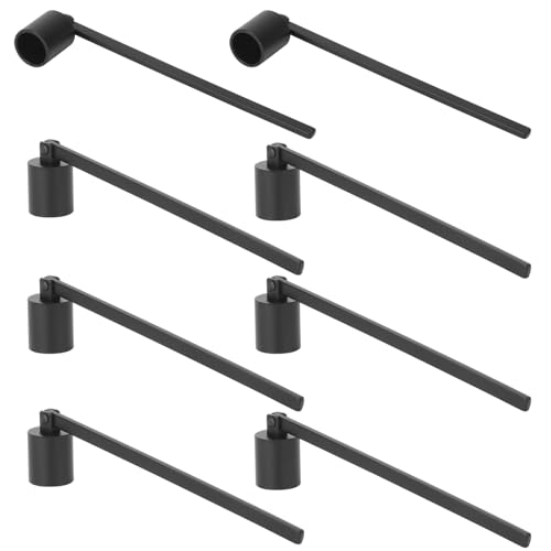 Biugaaufai 8 Pack Black Candle Snuffer, Premium Stainless Steel Wick Flame Extinguisher, 6.3 Inch Long Handle, Elegant Design for Scented Candles, Wick Snuffer for Candle Lovers
