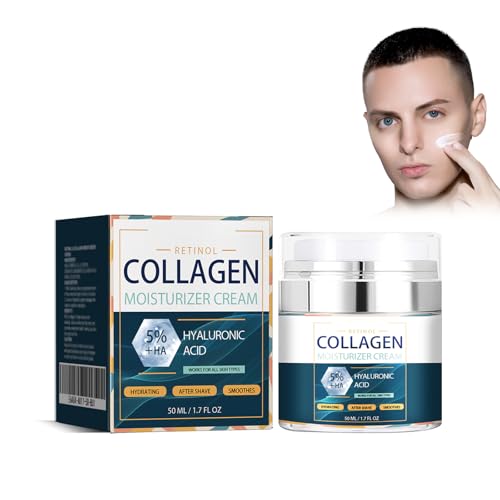 Crema Hidratante Para Hombres Con Colágeno, Retinol Y ácido Hialurónico - Crema Facial Antienvejecimiento Para Día Y Noche - Cuidado Facial Reduce Arrugas Y Nutre La Piel