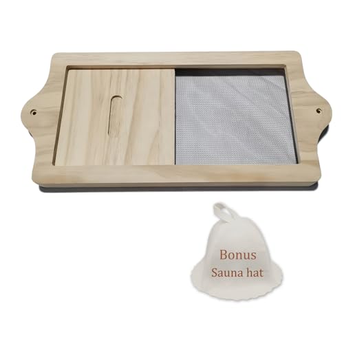 NUIBY Adjustable Sauna Air Vent Grille with Sauna Hat, Sauna Air Ventilation Window Accessory Embedded with Nylon Netting to Prevent Any Unwanted Foreign Objects from Entering Sauna Room