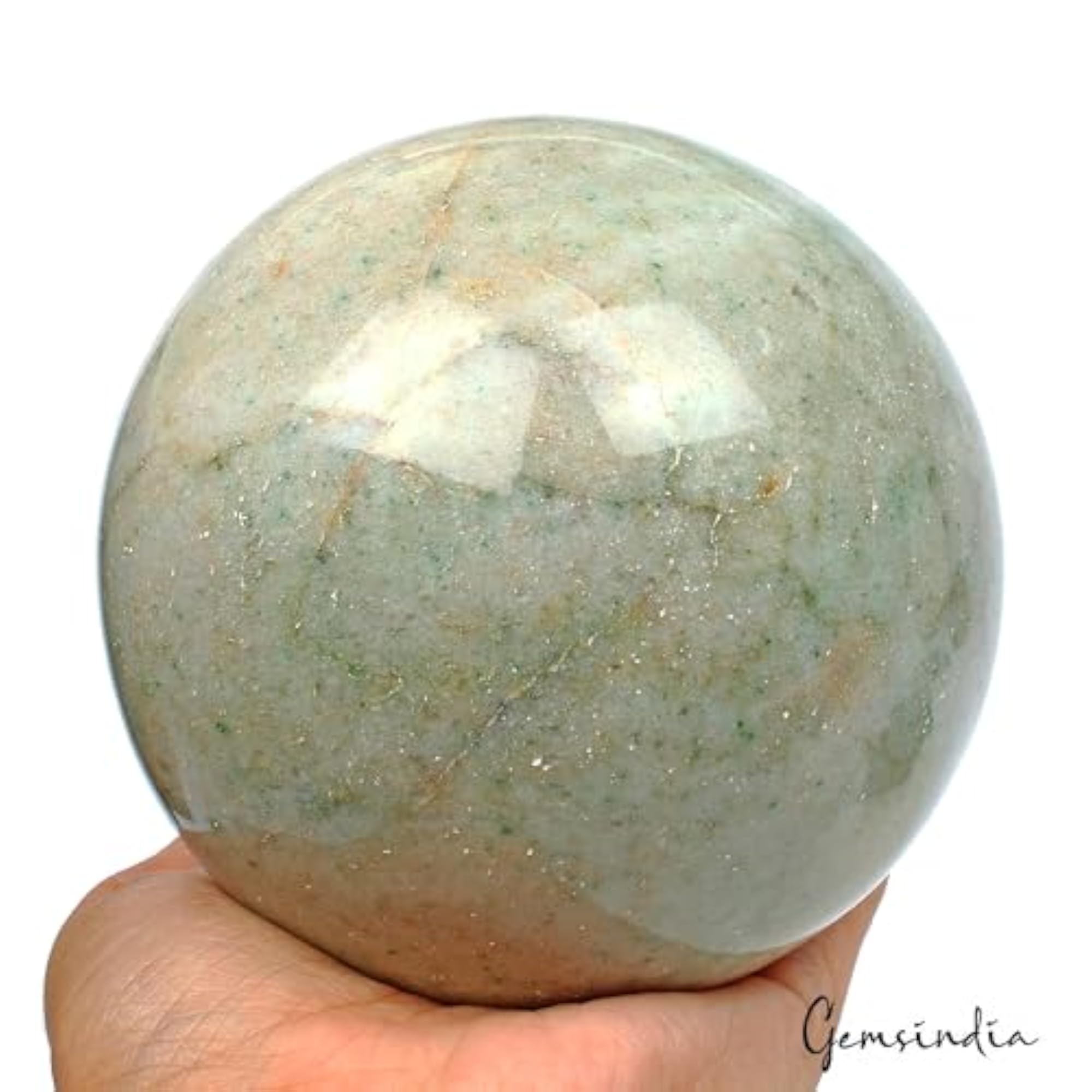 Natural Aventurine Healing Crystal Sphere with Stand