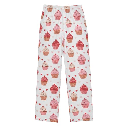 Vdsrup Cupcake Pink Red Colors Pajama Pants Pajama Bottoms Soft Sleep Pjs Lounge Pants S2