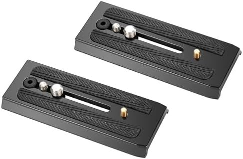 2pcs Quick Release Plate Tripod Mounting Plate for Camera Mount with 1/4 3/8 inch Screws Manfrotto MVH500AH 501HDV 503HDV 504 701HDV MH055M0-Q5 Innorel f60 Miliboo MYT802 RC5
