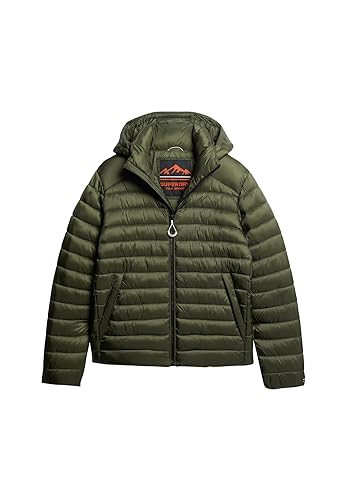 Image of Superdry COAT HOODED FUJI SPORT PADDED JKT Dark Moss Green L MAN, Dark Moss Green, L