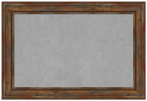 Amanti Art Brown Framed Magnetic Board, 38x26, Country Rustic Office Decor