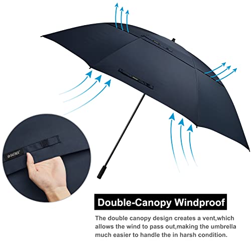 G4Free 80 Inch Huge Large Oversize Golf Umbrella Double Canopy Vented Windproof Stick Umbrellas, 6.6 Ft Heavy Duty Outdoor Doorman Umbrella Family Umbrella(Navy Blue) #TOP4
