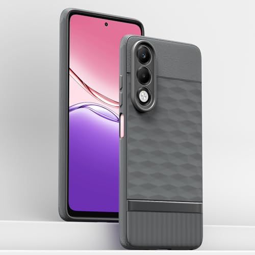 Image of Pikkme Back Cover for Oppo K13x 5G Camera Protection 3D Hexa Cube Design Silicone Protective Bumper Case (Grey)