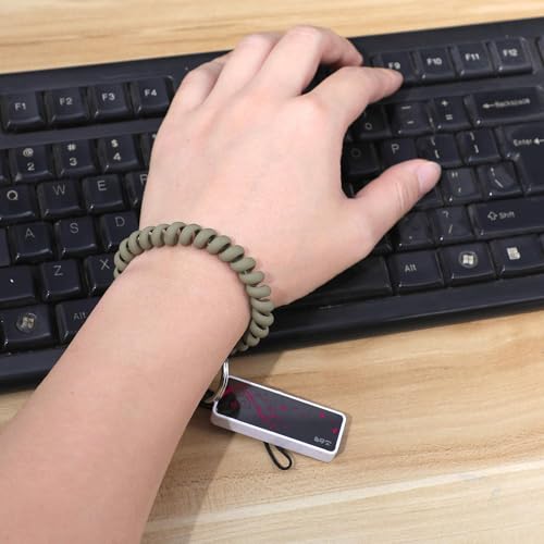 Image of CoguZed 6 Pack Flexible Spiral Wrist Coil Keychain Bracelet, Stretchy Wrist Key Holder, Key Chain Bracelet for swimming Sauna Gym with Steel Key Ring for Men & Women