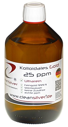 Kolloidales GOLD 25ppm, 500ml (Hochrein: Au9999, immer frisch hergestellt, pharm. Sterilwasser) Cover