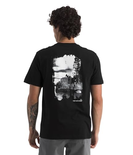 The North Face Men's Evolution Nature Exposure Short-Sleeve Tee | Cotton Shirt with Classic Logo & Graphic TNF Black