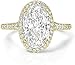 1CT-3CT Elongated Oval Halo Moissanite Engagement Rings for Women Handmade Wedding Bridal Ring Pave Setting Silver 10k 14k 18k Solid Gold Anniversary Promise Ring (Main Stone : 3.00 Carat)
