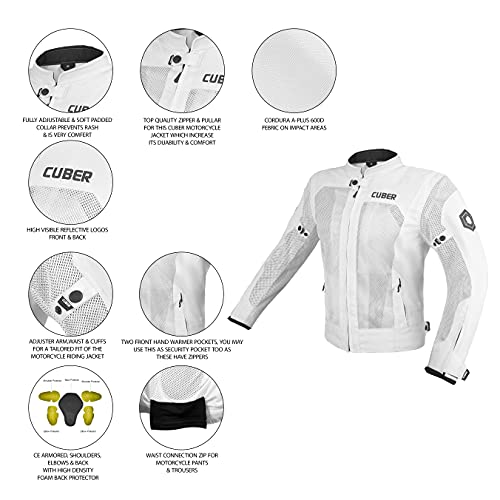 Cuber Motorcycle Mesh Jacket Riding Air Biker Jacket Ce Armored Breathable Summer Motorbike Jacket Men #TOP4
