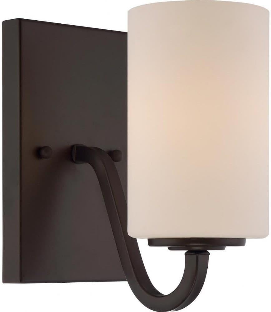 Nuvo Lighting 60/5901 Willow 1 Light 100W A19 max. Medium Base Vanity and Wall with White Glass, Aged Bronze