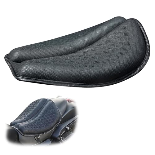 Cojín para asiento de motocicleta antideslizante negro universal para viaje y paseo largo