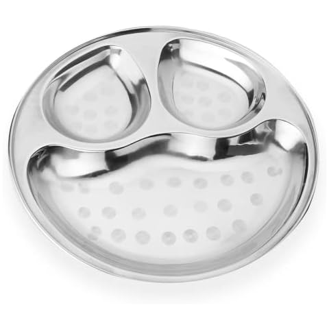 Kipiq- Premium Stainless Steel Heavy Gauge Kids Plate (21 cm Dia) Cover