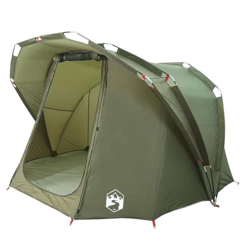 vidaXL Tienda de Pesca 4 Personas Impermeable Verde Oliva