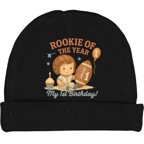inktastic Rookie of The Year First Birthday Football Theme Baby Beanie Hat
