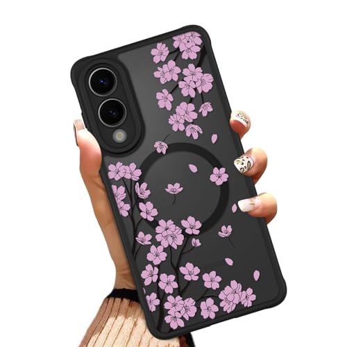 OOK Phone Case Fit for Samsung Galaxy S25 Edge 6.7 Inch, Pink Flowers
