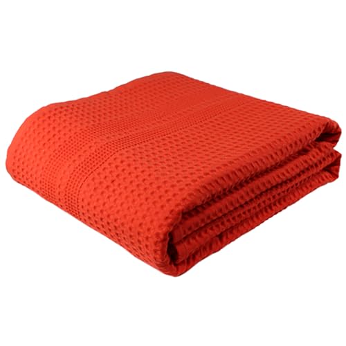 GILDEN TREE Waffle Bath Sheet Large Bath Towels Quick Dry Thin Body Towels, 40x80 Oversized Bath Towels for Adults, Classic Style (Bright Coral)