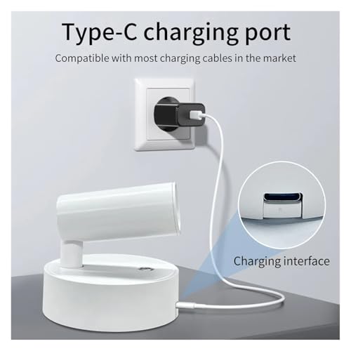 Lámpara de pared LED magnética negra recargable por USB con control táctil 3
