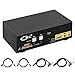 HDMI KVM Switch 2 Port Dual Monitor Extended Display, CKL USB KVM Switch HDMI 2 in 2 Out with Audio Microphone Output and USB 2.0 Hub, PC Monitor Keyboard Mouse Switcher 4K@30MHz CKL-922HUA