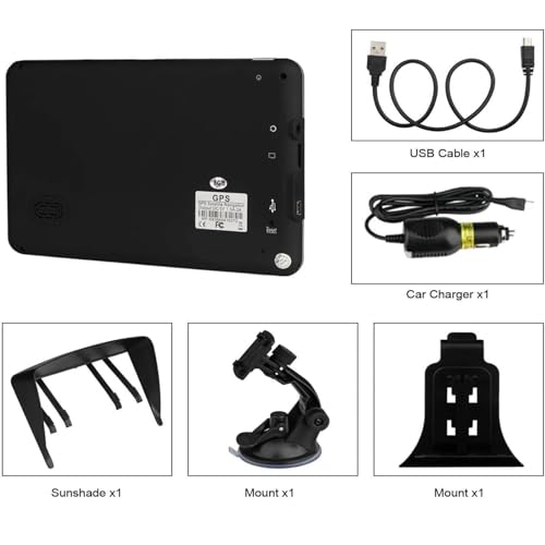 GPS Navigation for Car, Latest 2025 Map 7 inch Touch Screen Car GPS, Voice Turn Direction Guidance, Support Speed and Red Light Warning, Pre-Installed North America Lifetime map Free Update