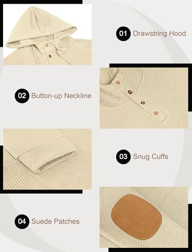 Vssjavun Mens Hooded Sweatshirt Casual Long Sleeve Drawstring Hoodie Pullover Sweatshirts
