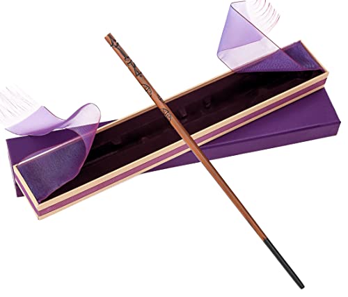 PEIYU Baguette de magicien et baguette magique de sorcière pour cosplay avec noyau en acier Accessoires de costume pour Noël, Halloween, fête d'anniversaire avec médaille et boîte cadeau Cover