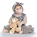 STKASE® 22 Pulgadas 60cm Reborn Bebé Muñecas Suave Vinilo de Silicona Renacer Lifelike Recién Nacido Magnética Boca Niño Niña Regalo Juguete Muñecos Bebé para niños Mayores de 3 años