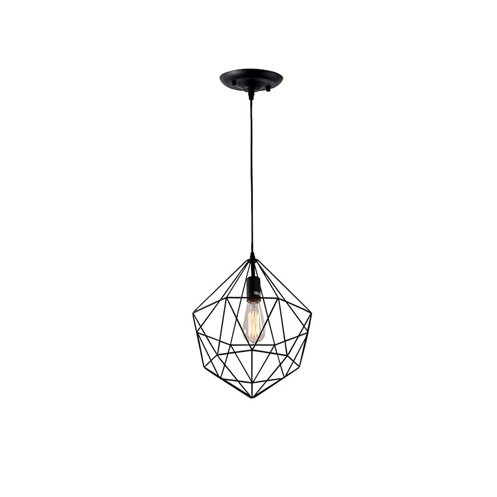 Suspension géométrique scandinave en fer forgé E27 avec lumière chaude